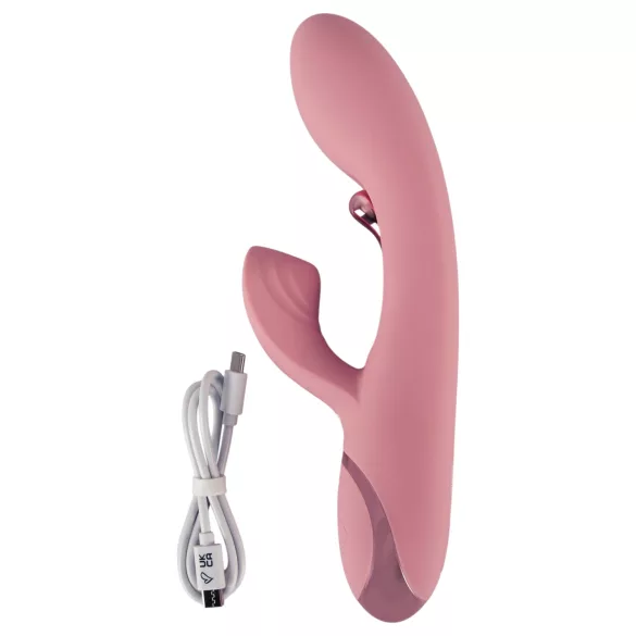 Beau Coeur Avenor - G-tačka vibrator sa jezičkom i ručicom za klitoris (pink)