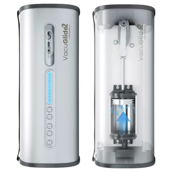 VacuGlide 2 - automatski, mrežni luksuzni muški masturbator (srebrni)