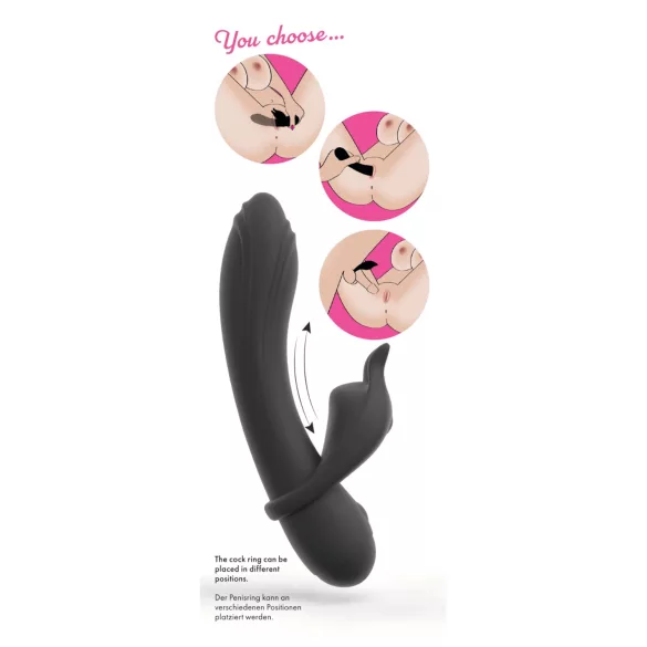 Couple Choice - prsten za penis i G-tačka vibrator (sivi)