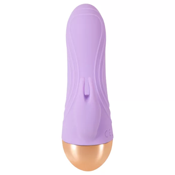 Cuties - bežični, vodootporni mini vibrator sa klitorisnim nastavkom (ljubičasti)