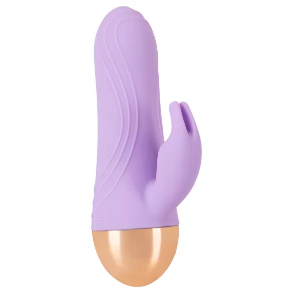Cuties - bežični, vodootporni mini vibrator sa klitorisnim nastavkom (ljubičasti)