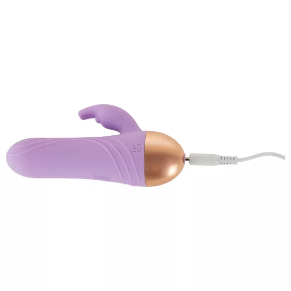 Cuties - bežični, vodootporni mini vibrator sa klitorisnim nastavkom (ljubičasti)