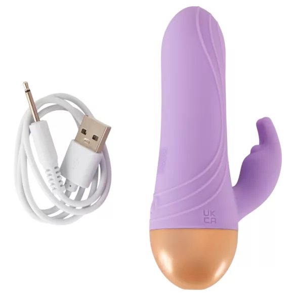 Cuties - bežični, vodootporni mini vibrator sa klitorisnim nastavkom (ljubičasti)