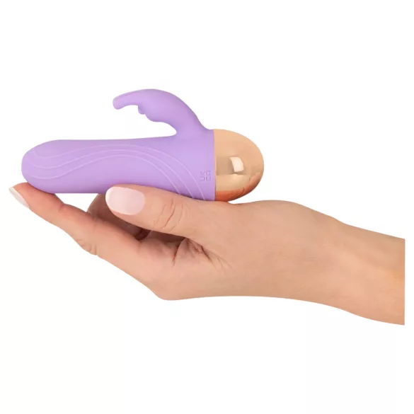 Cuties - bežični, vodootporni mini vibrator sa klitorisnim nastavkom (ljubičasti)