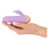 Cuties - bežični, vodootporni mini vibrator sa klitorisnim nastavkom (ljubičasti)