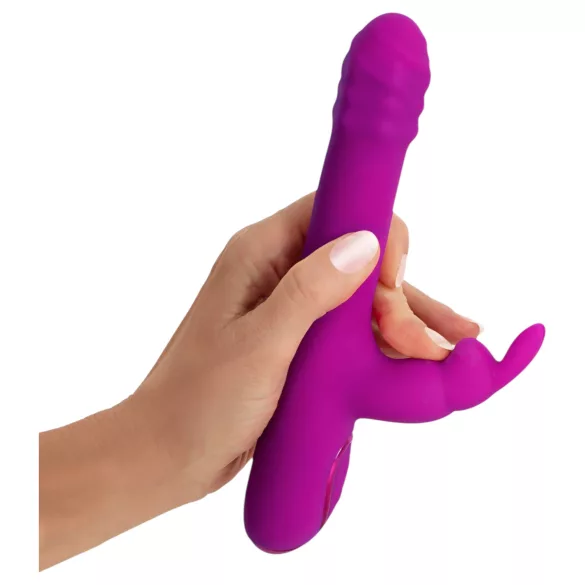 Sweet Smile - vibrator sa izbočinom i rotirajućim ručicama za klitoris (roze)