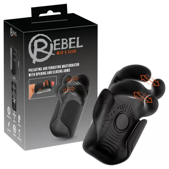 Rebel - pulsirajući, vibrirajući masturbator (crni)