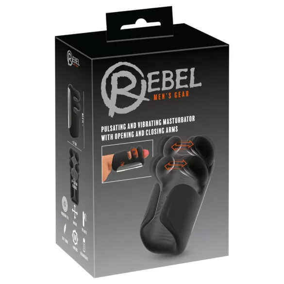 Rebel - pulsirajući, vibrirajući masturbator (crni)