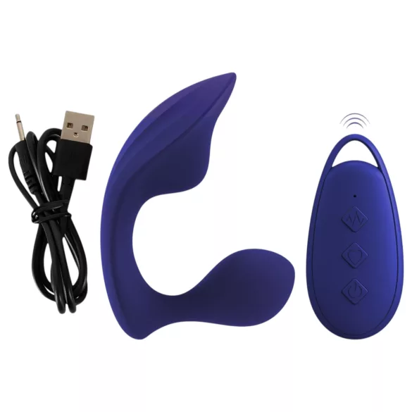 SMILE - daljinski analni i panty vibrator (plavi)