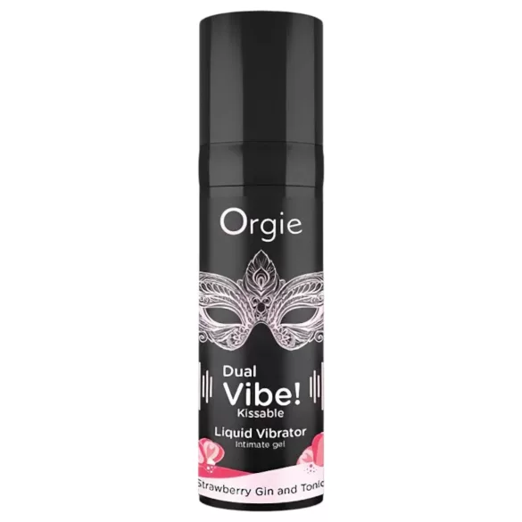 Orgie Dual Vibe - uniseks tečni vibrator - jagoda - džin tonik (15 ml)