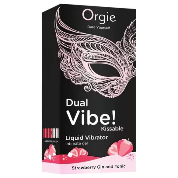 Orgie Dual Vibe - uniseks tečni vibrator - jagoda - džin tonik (15 ml)