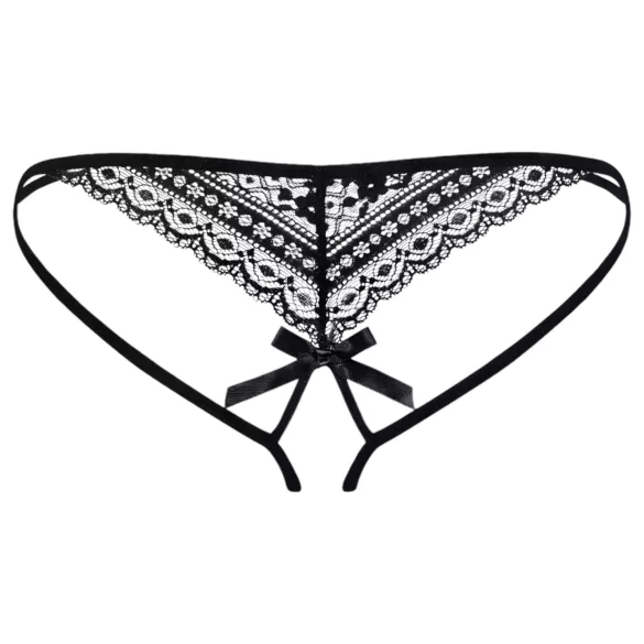 Obsessive Picantina - ženske gaćice sa dvostrukim trakama (crne) - L/XL