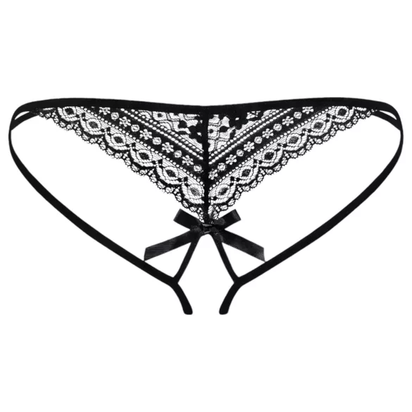 Obsessive Picantina - ženske gaćice sa dvostrukim trakama (crne) - L/XL