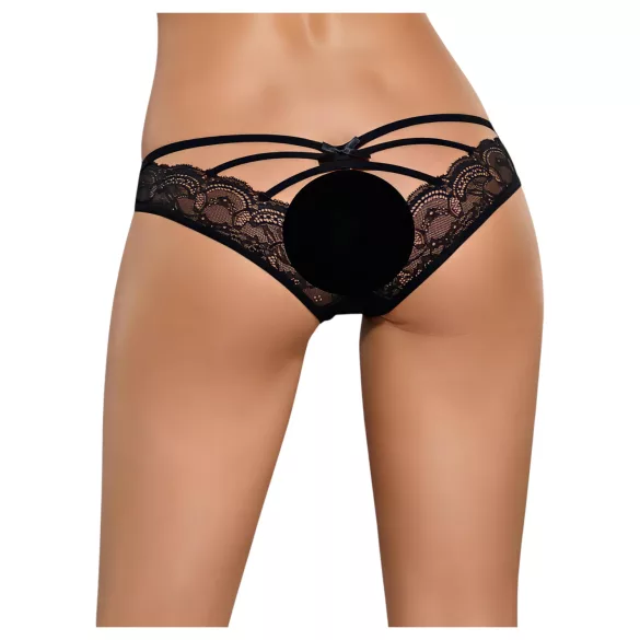 Obsessive Frivolla - pikantne ženske čipkane gaćice - crne - L/XL