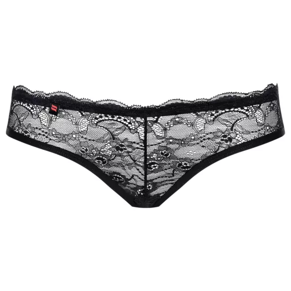 Obsessive Frivolla - pikantne ženske čipkane gaćice - crne - L/XL