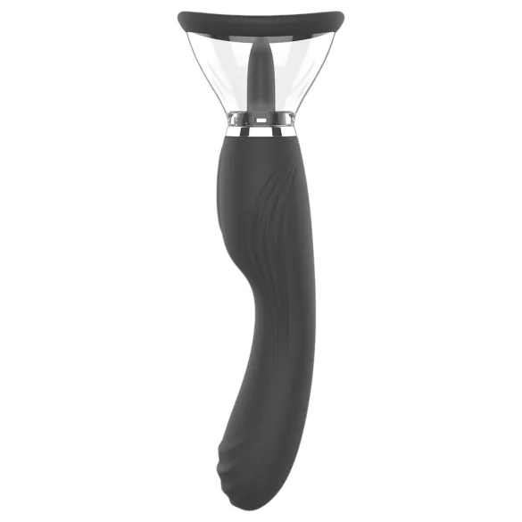 Sweet Play - 2 u 1 vibrator sa jezikom za lizanje klitorisa i sisanjem (crni)