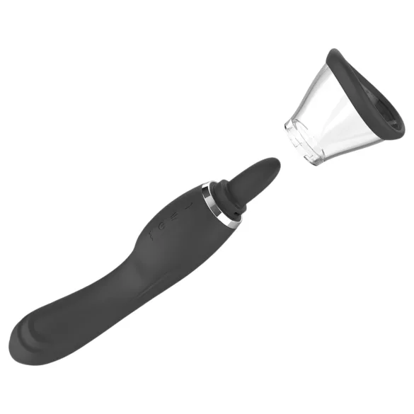 Sweet Play - 2 u 1 vibrator sa jezikom za lizanje klitorisa i sisanjem (crni)