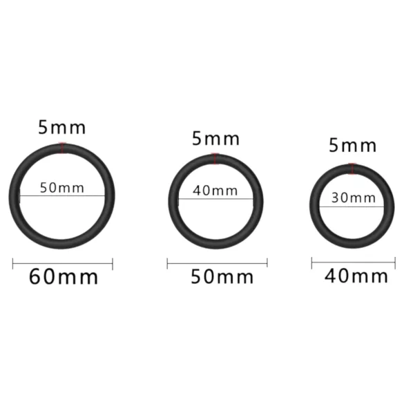 Men's Play - set prstenova za penis - crna (3 kom)