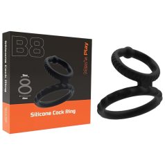 Men's Play - prsten za penis i testise (crna)