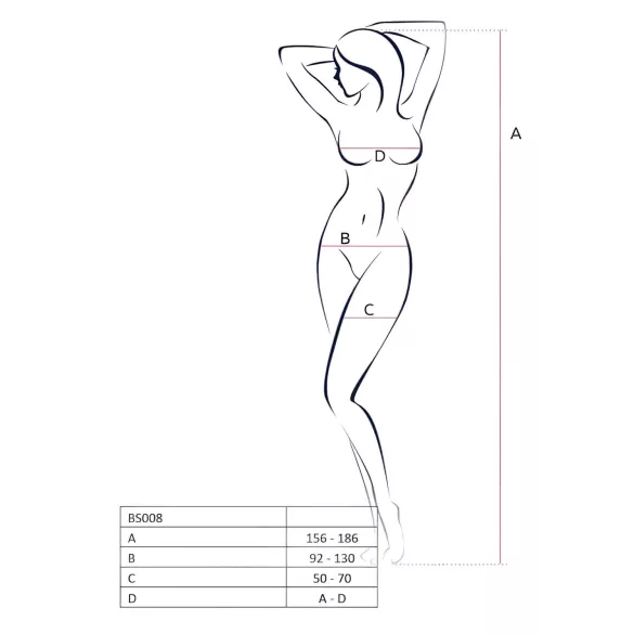 Passion BS008 - Set mrežastih mašnica (crna) - S-L