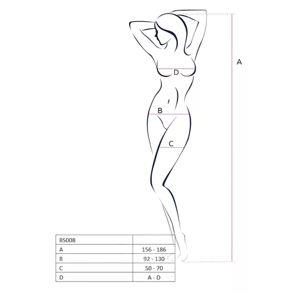 Passion BS008 - Set mrežastih mašnica (crna) - S-L