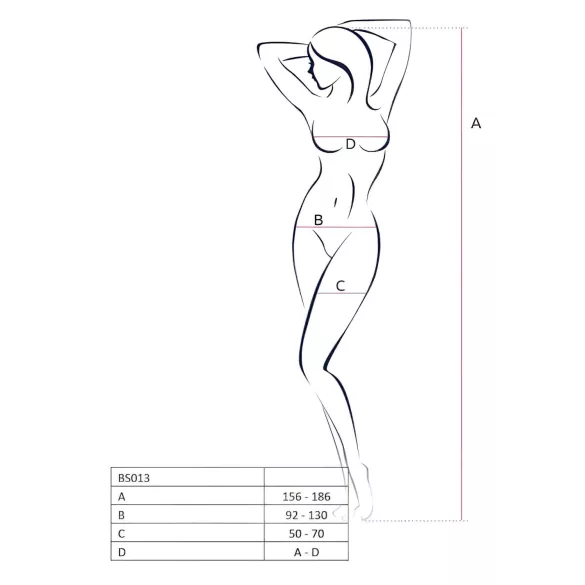 Passion BS013 - prugasti mrežasti komplet (crni) - S-L
