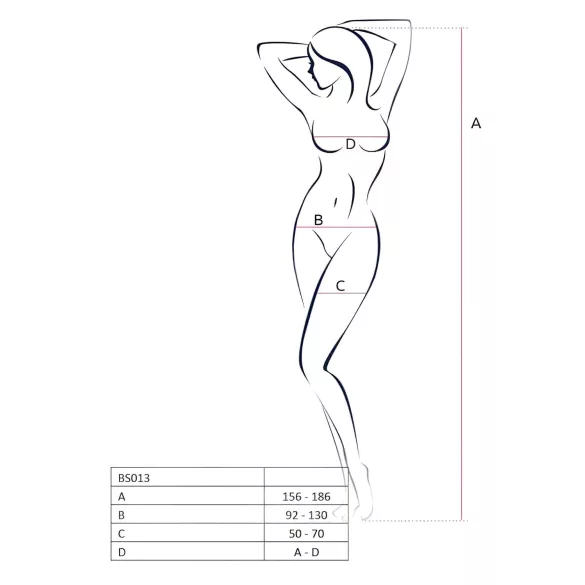 Passion BS013 - mrežasti komplet sa prugama (crvena) - S-L