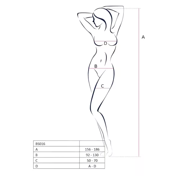 Passion BS016 - minimalistički mrežasti set (crni) - S-L