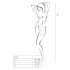 Passion BS017 - Mrežasti set sa cvetnim motivom (bela) - S-L