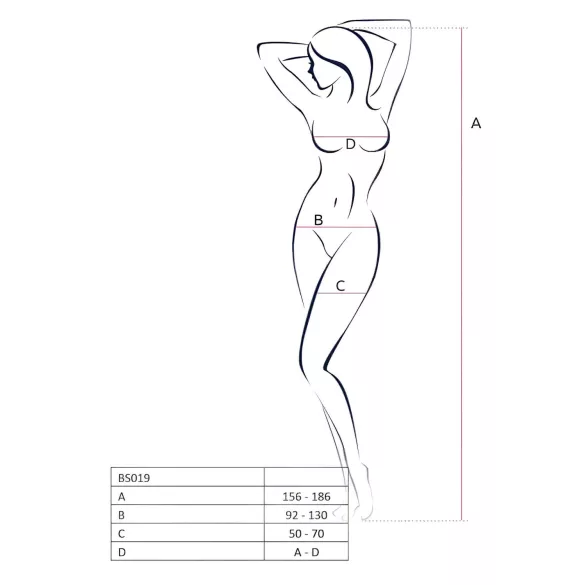 Passion BS019 - mrežasti komplet (beli) - S-L