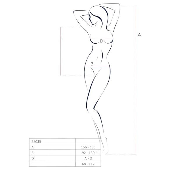 Strast BS035 - mrežasti bodi sa bretelama (beli) - S-L