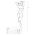 Passion BS054 - cvetni mrežasti komplet (beli) - S-L