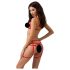 Passion Magali - set ukrasnih body harnessa - 3 dela (crvena)
