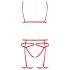 Passion Magali - set ukrasnih body harnessa - 3 dela (crvena)
