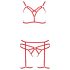 Passion Magali - set ukrasnih body harnessa - 3 dela (crvena)