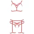 Passion Magali - set ukrasnih body harnessa - 3 dela (crvena)