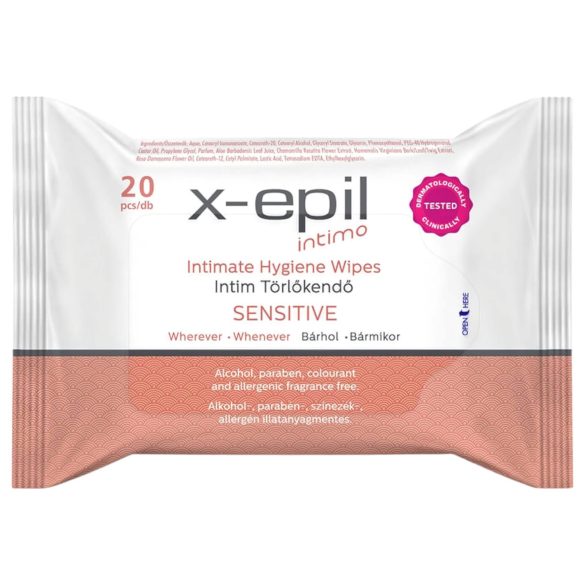 X-Epil Intimo Sensitive - влажне марамице за интиму (20 комада)