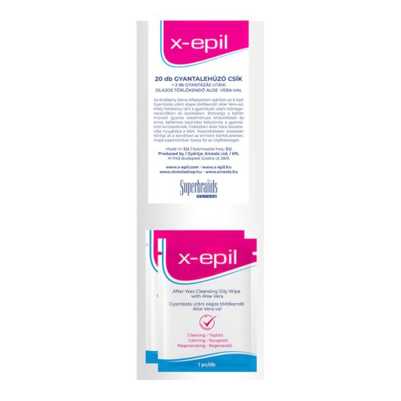 X-Epil - trakice za depilaciju (20 kom) + uljane maramice (2 kom)
