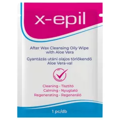   X-Epil - Ulja za uklanjanje voska, vlažne maramice (1 kom) - Aloe Vera
