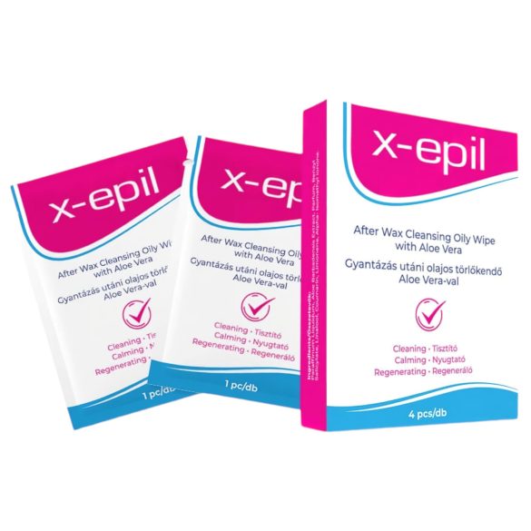 X-Epil - Maramice sa uljem posle depilacije (4 kom) - Aloe Vera