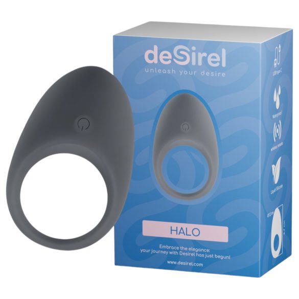 Desirel Halo - pametna vibrirajuća prsten za penis (crna)