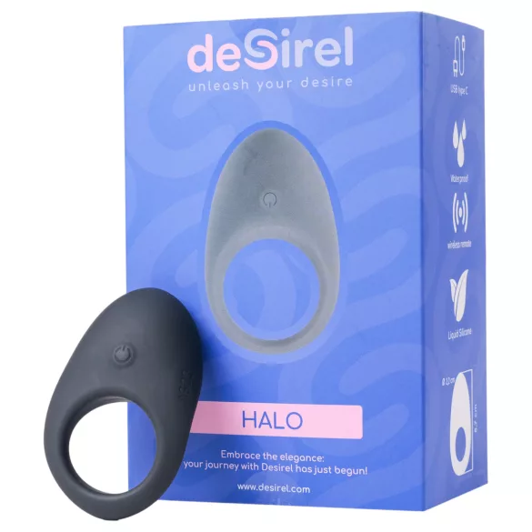 Desirel Halo - pametna vibrirajuća prsten za penis (crna)