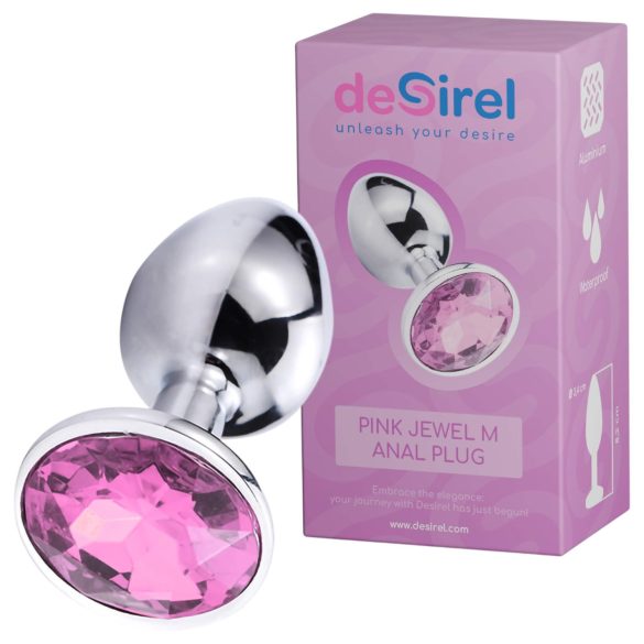 Desirel Pink Jewel M - analni čep (srebrno-rozé)