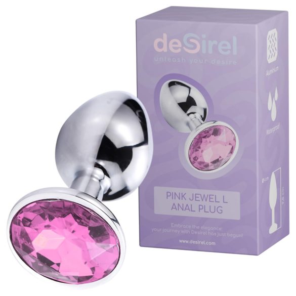 Desirel Pink Jewel L analni plug (srebrno-roze)