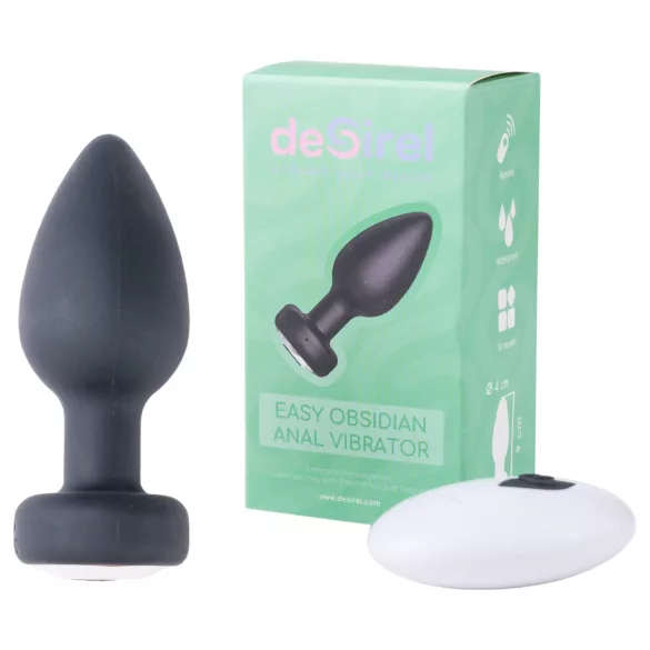Desirel Easy Obsidian - akumulatorski, radio analni vibrator (crna)