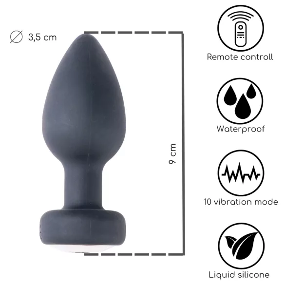 Desirel Easy Obsidian - akumulatorski, radio analni vibrator (crna)