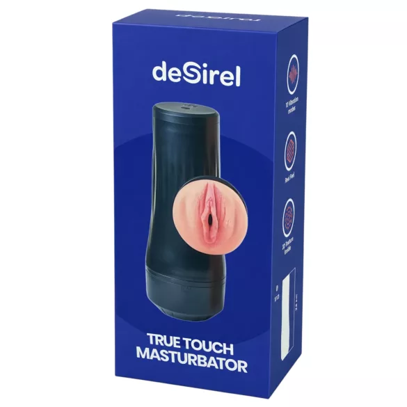 Desirel True Touch - prirodna vibrirajuća veštačka vagina (natur-crna)