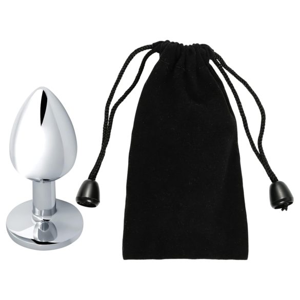 Sunfo - metalni analni čep sa crvenim kamenom (srebrni)