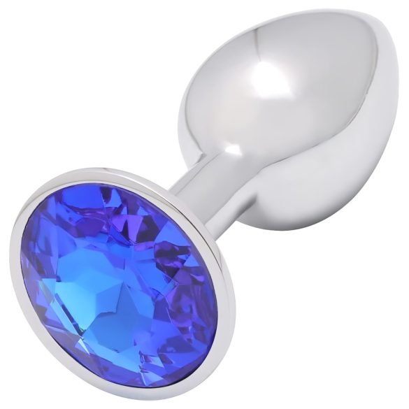 Sunfo - metalni analni plug s plavim kamenom (srebrni)