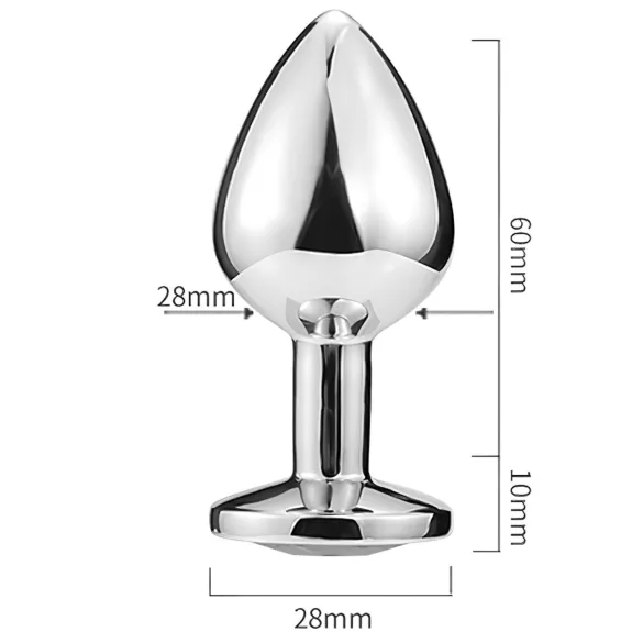 Sunfo - metalni analni čep sa srebrnim srcem i svetloplavim kamenom